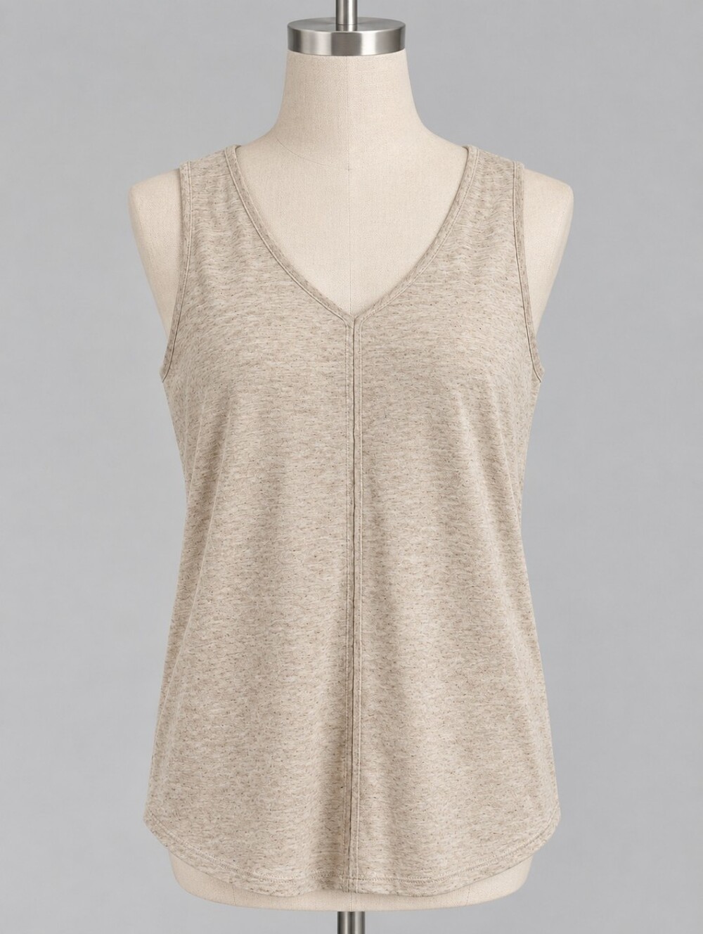 Reitmans | Beige Heathered V Neck Tank Top